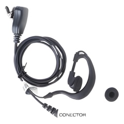 TX-EHM Micrófono-Audífono / Gancho Ajustable Tipo G / PTT de Solapa / Compatible Motorola, Abell, Hytera