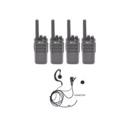 TX PRO TX500DUOKIT Kit de 4 radios TX500 con 4 accesorios de audio TXEHK