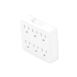 TX PRO TX6-OUTLET Multicontacto para pared con 6 contactos color blanco 125 V /15 A