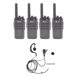 TX500DUOKIT Kit Radio Portátil VHF / 136-174 MHz / 5 W / 16 Canales / Dúplex / 4 Unidades / Accesorios Manos Libres