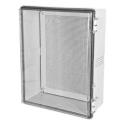 TXT-2535 Gabinetes NEMA, cuerpo gris, cubierta transparente (250 x 350 x 150 mm), para interior y exterior