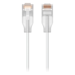 UBIQUITI UACC-CABLE-PATCH-EL-0.3M-W Patchcord Cat 6 / 10 GbE / PoE+++ / Etherlighting / 30 cm (11.81 in) / RJ45 Translúcido / Interior