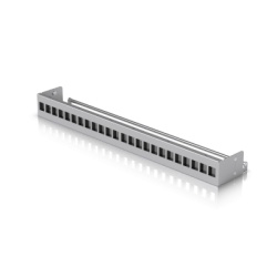 UBIQUITI UACC-RACK-PANEL-PATCH-BLANK-24 Panel Patch Keystone / 24 Puertos / 1U Rack 19" / Barra Gestión Cables / Acero SPCC / 17.4 x 2.5 x 1.7'