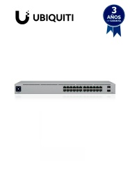 UBIQUITI UBI1850007 UBIQUITI USW-24-POE UniFi Switch Gen2 Capa 2 de 24 puertos (16 PoE 802.3af/at 8 Gigabit) 2 puertos 1G SFP con 95W de potencia y pantalla informativa.