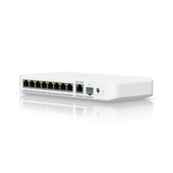 UBIQUITI USW-FLEX-2.5G-8-POE USW Flex 2.5G PoE Switch de 8 Puertos 2.5GbE PoE++ con un Puerto de Enlace Ascendente Combinado RJ45/SFP+ de 10 GbE (No incluye Adaptador ca/cc)