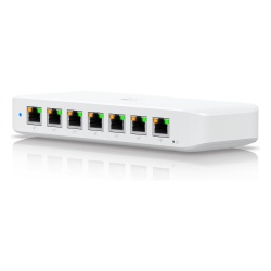 UBIQUITI USW-ULTRA-210W Switch PoE Capa 2 / 8 Puertos GbE / 7 Puertos PoE+ / 1 Puerto Entrada PoE++ / Presupuesto PoE 202 W / Conmutación 16 Gbps / Montaje Versátil