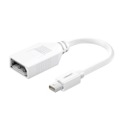 UGREEN 10445 Adaptador Mini DisplayPort Macho a DisplayPort Hembra / Thunderbolt 2 / DP 1.2 / 4K@60Hz / 15 cm (0.49 ft) / Blanco