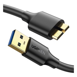UGREEN 10840 Cable Adaptador USB-A 3.0 a Micro USB 3.0 / 0.5 Metros / Carga y Sincronizacion de Datos / Velocidad de hasta 5 Gbps / Blindaje Interior Multiple / Nucleo de Cobre Estanado de 22 AWG / Co