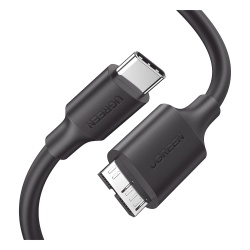 UGREEN 20103 Cable USB Tipo C 3.0 a Micro Tipo B | 1m |Carga Rapida | 5 Gbps | Transferencia de Datos | Blindaje Interior Multiple | Compatible con Disco Duro Externo Portatiles Seagate Nikon Canon.