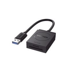 UGREEN 20250 Lector de tarjetas USB-A 3.0 a MicroSD (TF) / SD | 5Gbps | Soporta hasta 2TB | Soporta Windows/Mac OS/Linux/Android | Lectura de Tarjetas Simultanea | No Requiere Controlador | Cable de 1