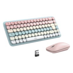 UGREEN 25178 Paquete de Teclado y Mouse | 85 teclas en Espanol | Bluetooth y 2.4GHz | Mouse Ambidiestro | Sensor de DPI ajustable | Efectos de Iluminacion del Teclado | Amplia compatibilidad | Color R