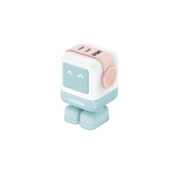 UGREEN 35856B Cargador RobotGaN de 65W Serie UNO | 3 Puertos de Carga Rapida | 2 USB-C | 1 USB-A | PD 3.0 | QC 4.0 | Carga Inteligente | Tecnologia GaN II | Zapato Magnetico Extraible | Carcasa Ignifu