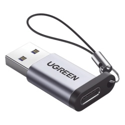 UGREEN 50533 Adaptador USB 3.0 Macho a USB-C 3.1 Tipo C Hembra |Carga y Sincronizacion de Datos | Admite Corriente de 3A | Transferencia de hasta 5 Gbps | Amplia Compatibilidad | Chip VL160 | Caja de