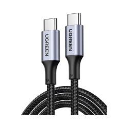 UGREEN 70427 Cable USB-C a USB-C | 1 Metro | Carga Rapida de hasta 100W | Transferencia de datos 480 Mbps | PD3.0 | QC4.0/3.0/2.0 | FPC | AFC | Proteccion Integrada| Caja de Aluminio | Nylon Trenzado
