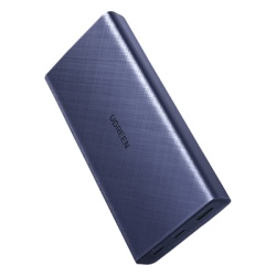 UGREEN 80304 Bateria Portatil para Dispositivos USB / 20000mAh / PD45W / Carga Rapida para Entrada y Salida / Dual Tipo-C Hembra + USB-A hembra / Celdas de bateria ATL / Color Azul