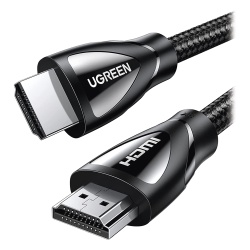 UGREEN 80401 Cable HDMI 2.1 de Nylon Trenzado / 1 Metro (3.28 Pies) / 8K@60Hz/4K@120Hz / eARC (Canal de Retorno de Audio) / HDR10+ / VVR / HEC (Canal Ethernet HDMI) / ALLM / 3D / Dolby Atmos / Dolby V