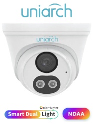 UNIARCH UACT142AF28LMDL - CÁMARA ANALÓGICA TURRET / 2MP / AHD/TVI/CVI/CVBS / LENTE 2.8mm F1.6 / MICRÓFONO-INTEGRADO / IR 40M / LUZ-BLANCA 40M / DUAL-LIGHT COLOR 24/7 / DWDR / IP67 / METALICA / 3-AXIS
