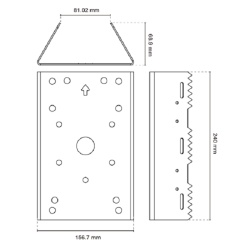 VIVOTEK VIA045004 VIVOTEK AM-314 -Soporte para montaje en poste de camaras y gabinetes para exterior fabricado en acero y de color blanco