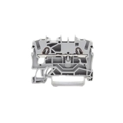 WAGO 2002-1201 Borna de Paso / 2 Conductores / 2.5 mmÂ² / Aplicaciones Ex e II / Push-in CAGE CLAMPÂ® / Marcaje Lateral y Central / Carril DIN 35 x 15 y 35 x 7.5 / Gris