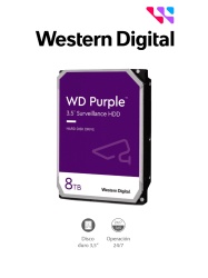 WESTERN DIGITAL WDC1490036 WESTERN DIGITAL WD85PURZ - Disco Duro de 8TB Purple/ Especial para Videovigilancia/ Trabajo 24/7/ Interface: Sata 6 Gb/s/ Hasta 64 Camaras/ Hasta 16 BahiasdeDiscosDuros