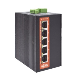 WI-TEK WI-PS305G-I-DC Switch Industrial PoE++ / No administrable / Con 4 puertos Gigabit PoE / 1 puerto Gigabit Uplink / Presupuesto 120W