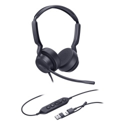 YEALINK UH42-DUAL-TEAMS-USB-C/A Diadema Alambrica Yealink UH42 Dual con Audio HD y Conectividad USB-C/A Certificada con Microsoft Teams