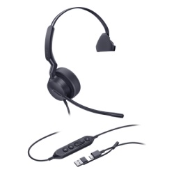 YEALINK UH44-MONO-USB-C/A Diadema Cableada Profesional USB-C/A UH44 Mono de Yealink con Cancelacion de Ruido por IA y Control de Llamadas Integrado