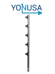 YONUSA YON6510004 YONUSA TUBOAP101 - Poste de paso para cerco electrico tubo con 5 aisladores de paso instalados/ Tubo de 1.20 mts. listo para instalacion en campo