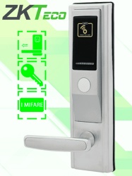ZKTECO ZAS062001 ZKTECO LH3600L - Cerradura Izquierda para Hotel con Tecnologia Mifare 13.56 MHz Compatible con Puertas de 35 a 55 mm de Grosor Estandar Americano con 5 Pestillos de Seguridad