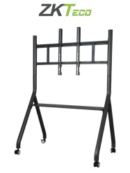 ZKTECO ZK-MS01 – Soporte Móvil para Pantallas de 55 a 86 Pulgadas con Capacidad de hasta 130 kg, Ruedas Giratorias de 360° y Acabado Negro