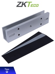 ZKTECO ZKC0770005 ZKTECO LMB280U - Soporte de Montaje para Puertas de Vidrio sin Marco Tipo U Aluminio Anodizado Compatible con Cerradura Magnetica LM200LED