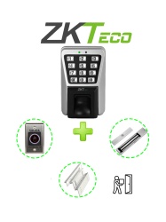 ZKTECO ZKT0800025 ZKTECO MA500PAK - Control de Acceso Profesional de Huella / Tarjeta y Password para Exterior con IP65 / Incluye Contrachapa Magnetica LM2805 de 200Kg / Soporte de Fijacion ZL / Boto