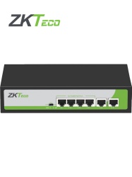 ZKTECO ZKT3720001 ZKTECO PE04255C -Switch de 4 Puertos Fast Ethernet PoE AF - AT / 2 Puertos RJ45 10/100 / Soporta hasta 250 mts sobre UTP CAT 6 / Proteccion Contra Descargas / NO Administrable