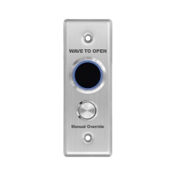 AccessPRO APB2BL-40 Boton de Salida Doble con Aro Iluminado / IP65 / Diseno Estetico Delgado / Temporizador y Distancia Ajustable / Boton Sin Contacto y Boton de Contacto en uno solo