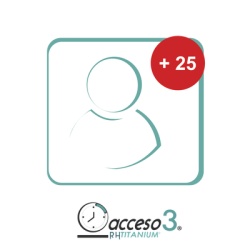 AccessPRO TITANIUM25EMP [BAJO PEDIDO] Expansion de 25 Empleados adicionales para Software Acceso3 - TITANIUM / Compatible con NOMINA