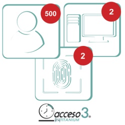 AccessPRO TITANIUMI [BAJO PEDIDO] Licencia para software de Tiempo & Asistencia compatible con SISTEMAS DE NOMINA / 500 Empleados / 2 Relojes checadores / 2 PC / Acceso3 - TITANIUM