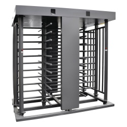 AccessPRO XT-200-C Torniquete Doble / Cuerpo Completo / Interior/Exterior / 100% Acero con Pintura Gris / EJE CENTRAL con Pintura Gris / Acabado de Lujo / Alto Trafico
