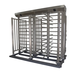 AccessPRO XTD-100 Torniquete De Paso Doble de Cuerpo Completo con Puerta Lateral y Rehilete de Acceso / Fabricado en Acero Inoxidable Grado 304 /