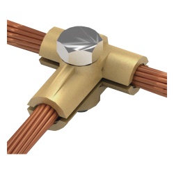 APLICACIONES TECNOLOGICAS AT012F Conector tipo T de laton para diametro 50-70 mm2 cable (1/0-2/0 AWG)