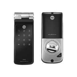 ASSA ABLOY 89105 Cerradura Autonoma con Lector de Huella y Pantalla Touch Screen Cero Llaves + Comodidad!