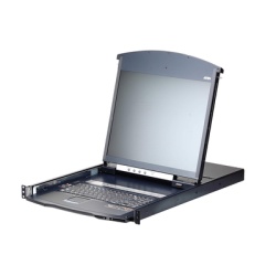 ATEN KL1116V Consola LCD dual | rail con switch KVM por IP integrado multi-interfaz | Cat 5 de 16 puertos de 1 consola local y 1 consola remota