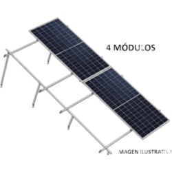 BASEL KITBASEL2X2 Kit Montaje Fotovoltaico / Losa Plana / 4 Módulos / 645 W / Inclinación 10° / Viento 170 km/h / Altura 0.93 m (3.05 ft)