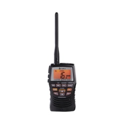 COBRA MRHH150FLT Radio portatil marino flotante y sumergible con potencia de RF de 3 Watts.