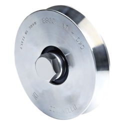 COMUNELLO 1150-1060-001 300V / Rueda de 14cm SIN Soporte Para Puertas Corredizas de hasta 270 Kg / Canal Tipo "V"
