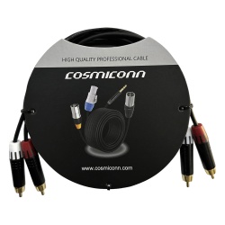 COSMICONN CRC03-2RM-2RM-2-001 Cable 2 RCA x 2 RCA conectores negros con diferenciador de blanco y rojo (2x MT380-RD - 2x MT380-WH) length 2m