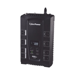 CYBERPOWER CP685AVRLCD UPS de 685 VA/390 W Topologia Linea Interactiva Entrada 120 Vca NEMA 5-15P Tipo Gabinete Compacto Con 8 Tomas NEMA 5-15R