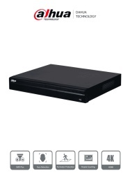 DAHUA DHT0210013 DAHUA DHI-NVR4232-16P-4KS3 NVR de 8 MP / 4k / 32 Canales IP / 16 Puertos PoE / Rendimiento de 160 Mbps/ Smart H.265/ 2 Bahias de disco duro/ 4&2 E&S de Alarma/ Soporta camaras WizSens