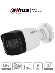 DAHUA DHT0290037 DAHUA HAC-HFW1500TL-A-28 - Camara Bullet de 5 Megapixeles/ Microfono Integrado/ Lente de 2.8mm/ IR de 80 Mts/ IP67/ Starlight/ CVI/CVBS/AHD/TVI/