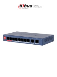 DAHUA DHT3720078 DAHUA DH-CS4010-8GT-110-V2- Switch de 10 Puertos Gigabit / 8 Puertos PoE / 2 Puertos Uplink 10/100/1000/ 110 Watts Totales / Switching 20 Gbps / Tasa de Reenvio de Paquetes 14.88 Mbps