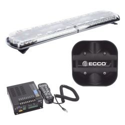 ECCO 12TR48KIT130 Kit de Sirena Vehicular H2 Covert Bocina de uso rudo y Torreta 48" Serie 12 con 130 LED dual color rojo/azul/claro/ambar ideal para equipar unidades de policia